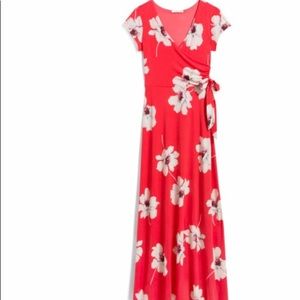 Jes Faux Wrap Knit Maxi Dress